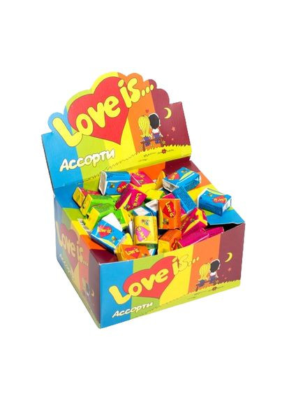 Жевательные резинки Лав из Любовь это с вкладышами о любви микс из пяти вкусов 420 г 100 шт Shantou (328294715)