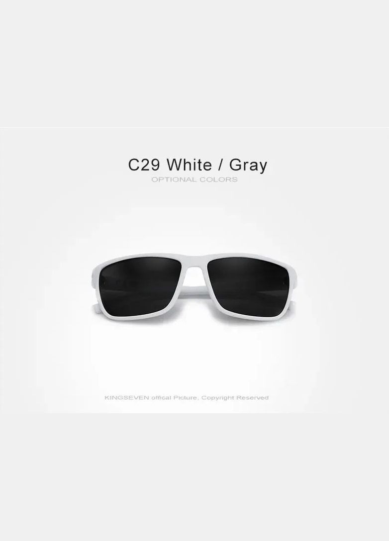 Мужские поляризационные солнцезащитные очки LC755 White Gray KINGSEVEN (303401484)