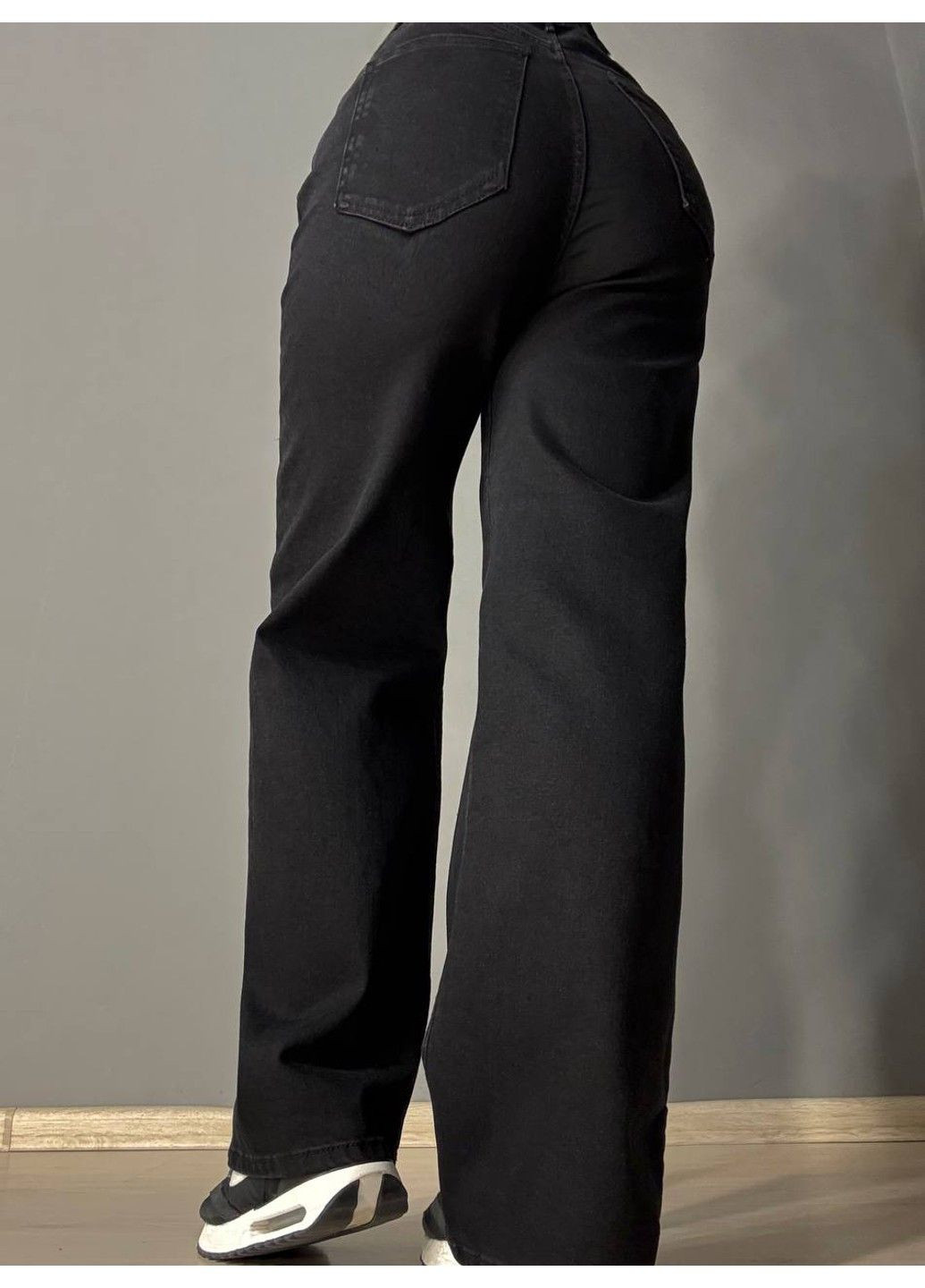 Джинси жіночі 2407-1 палаццо стрейчеві з виточками чорні Its Basic - (353685673)