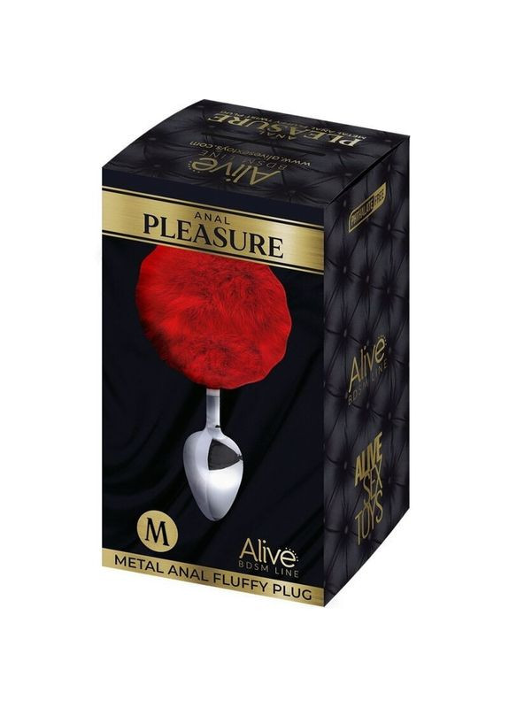 Анальна пробка Anal Pleasure з червоним хвостиком, M Alive (360475645)