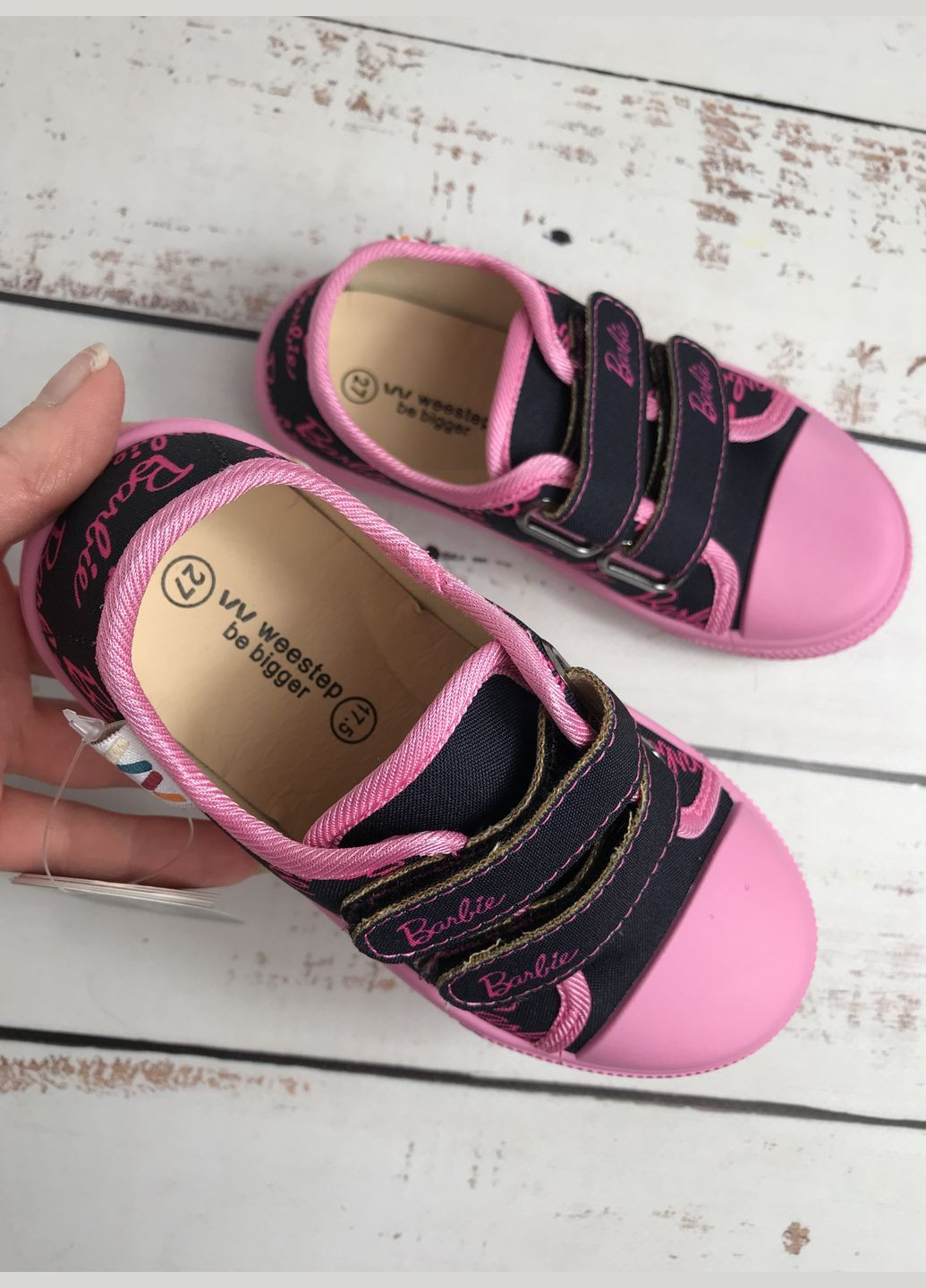 Цветные кеды детские для девочек розово-черный (1082) Weestep