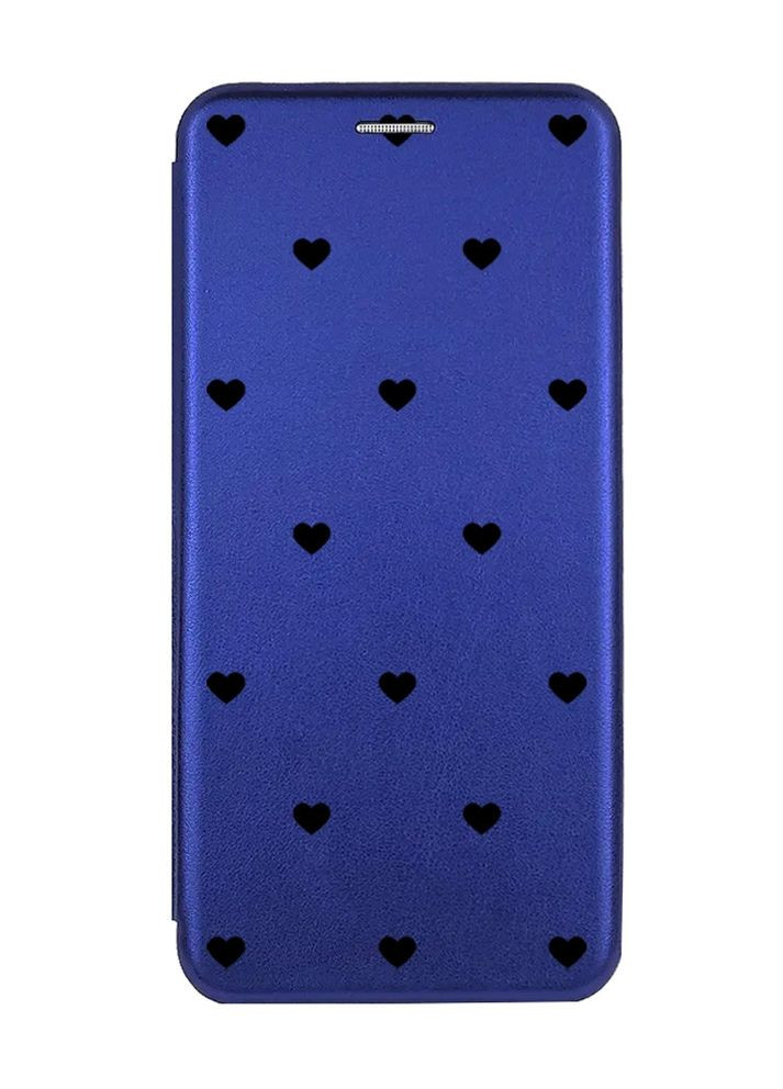 Чохол-книжка синій з малюнком на Samsung Galaxy A54 5G (A546) Сердечка чорні (принт 402) Creative (365435481)