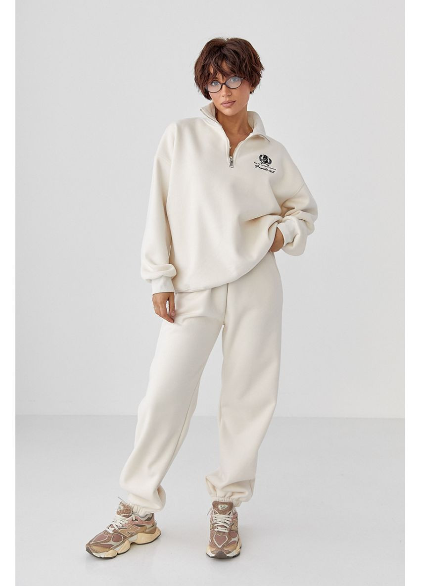 Утепленный спортивный костюм с джогерами и свитшотом Lurex Спортивный костюм (370381263)