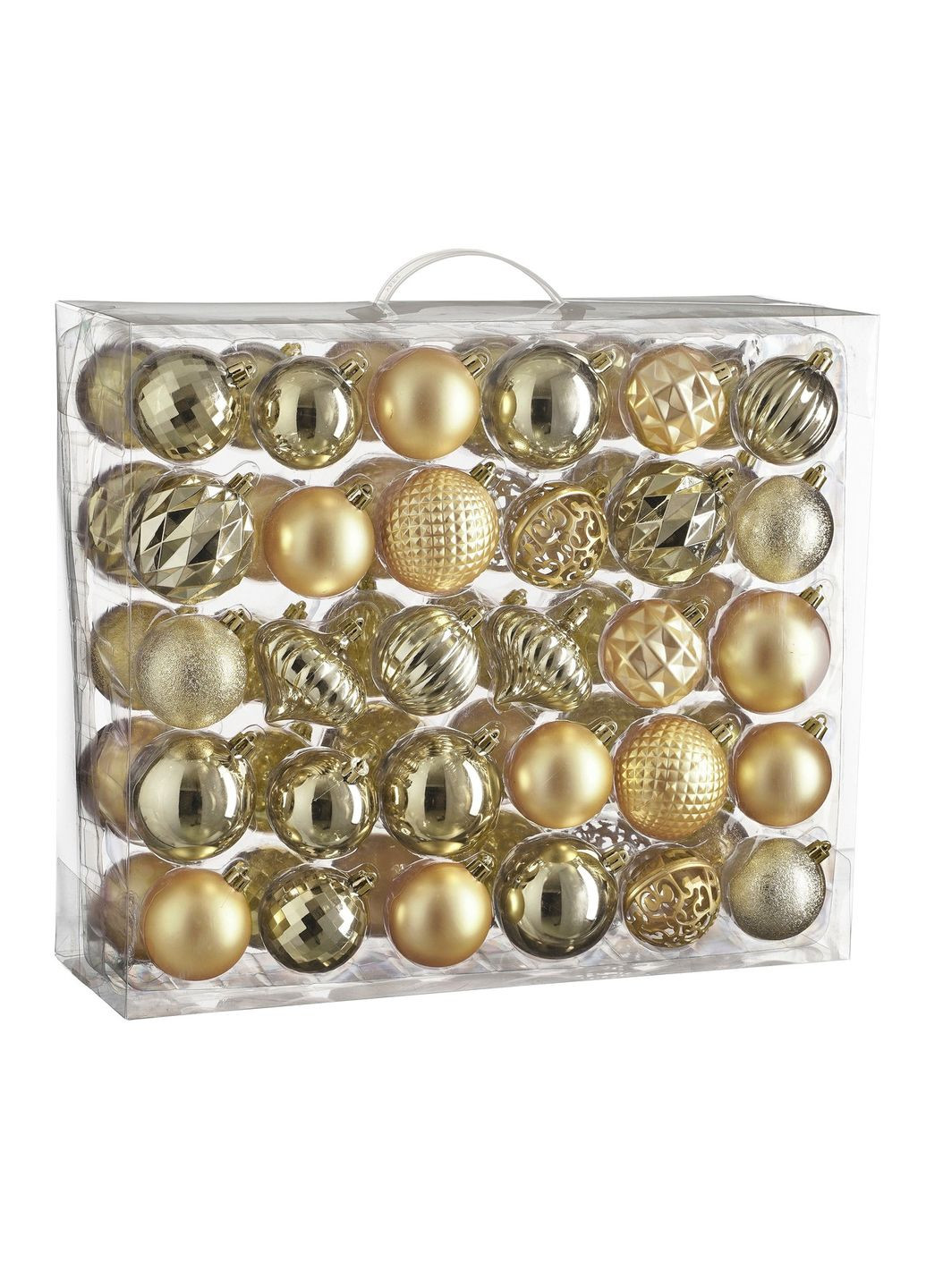 Елочные пластиковые шарики House of Seasons 60 шт для новогоднего декора украшения на елку шампань ProDobro (367266087)