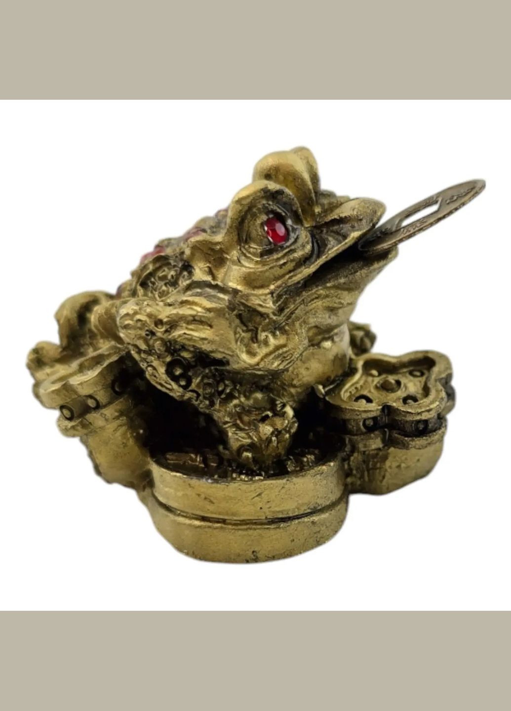 Лягушка ФэнШуй для привлечения богатства с монетой "Золотая Лягушка Благополучия" (3,2х4,8х3,8 см) No Brand (316718700)