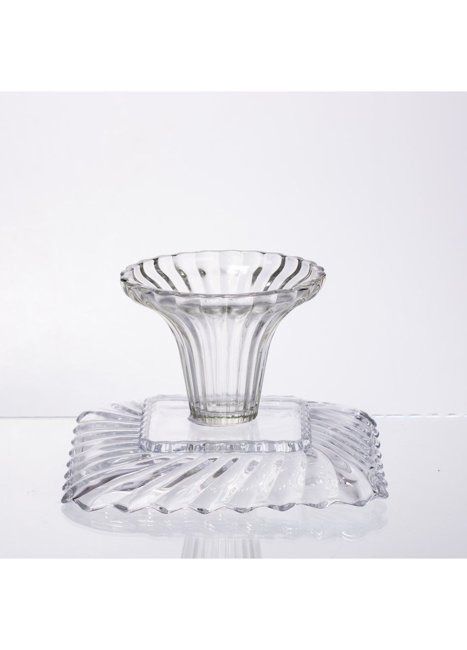 Тортівниця скляна квадратна на ніжці 16х16 см прозора для десертів та випічки сервірувальна страва Yiwu (370432170)