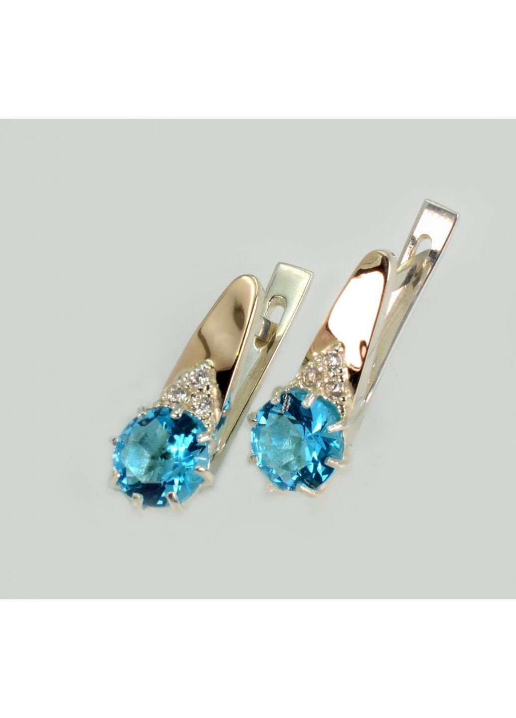 Срібні сережки з золотими вставками Silver Style (366813591)