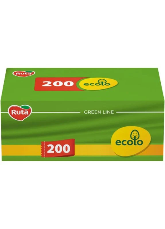 Серветки косметичні Ecolo Білі 2 шари 200 шт. (4820023748576) Ruta (398808237)