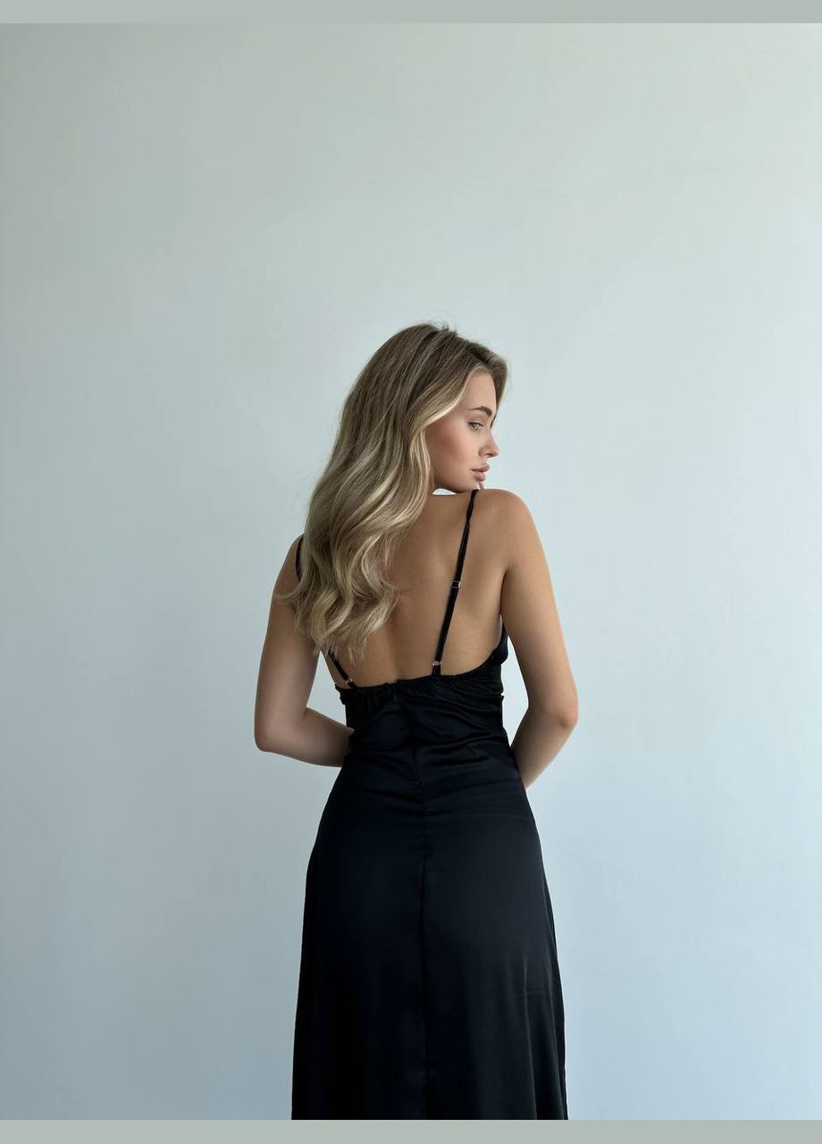 Черное праздничный платье No Brand однотонное