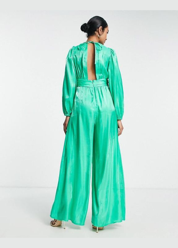 Комбинезон с вырезом Asos светло-зелёный