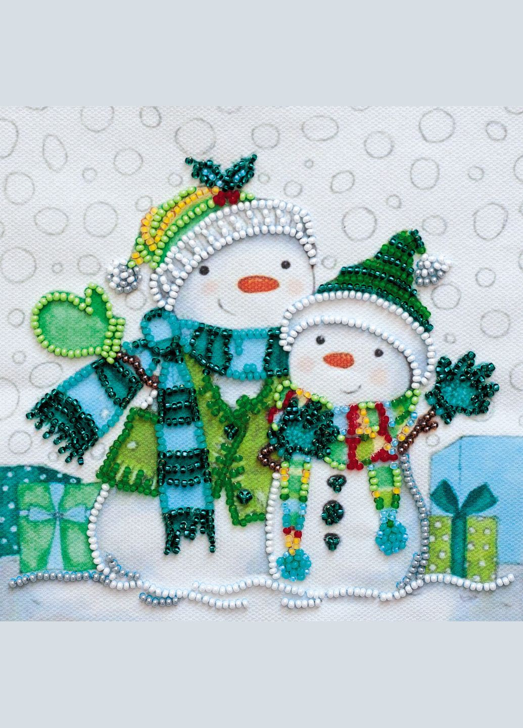 Набір для вишивання на натуральному художньому холсті Снігові друзі AM220 Abris Art (354827926)