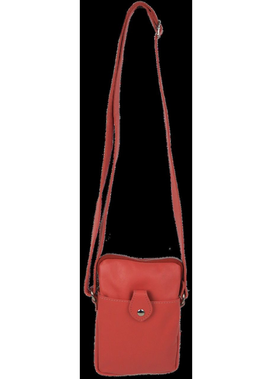 Небольшая женская кожаная сумка наплечная коралловая Borsacomoda (360893866)