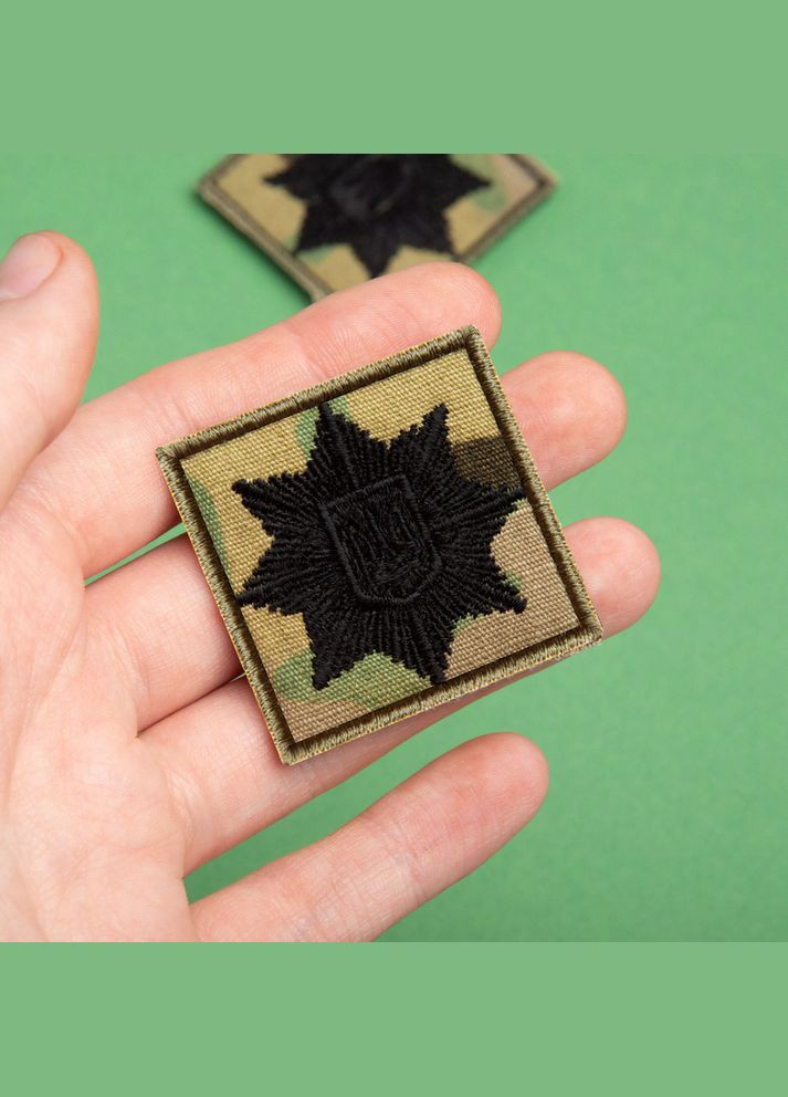 Набор шевронов 2 шт на липучке планка и кокарда Полиция, шеврон МВД, вышитый патч нашивка 2х12+4х4 см IDEIA (300229146)