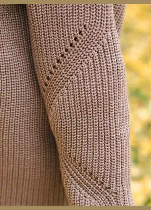 Сіро-бежевий демісезонний светр жіночий із коміром-стійкою моко mkln883-22-2 Modna KAZKA