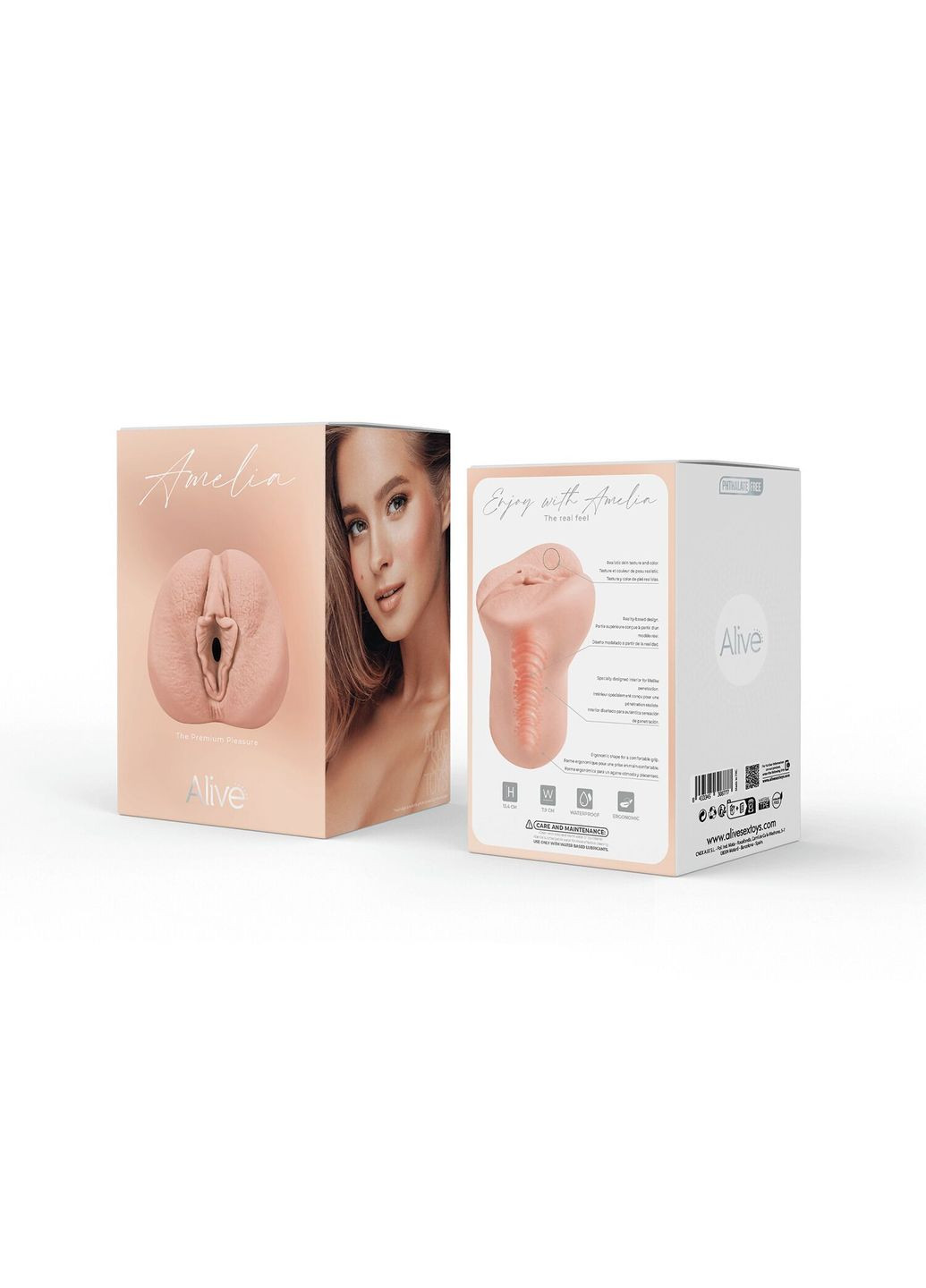 Мастурбатор-вагіна Amelia Super Realistic Masturbator S Flesh, реалістичний канал Alive (315932965)