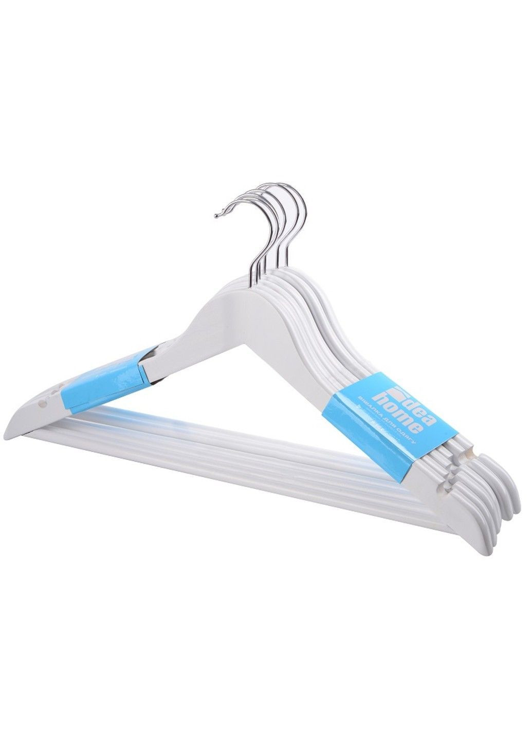 Вешалка RE05163W д/ед. дерево 44,5х23х1,2 см (6 шт) белая (6931551) IDEA HOME (365276816)