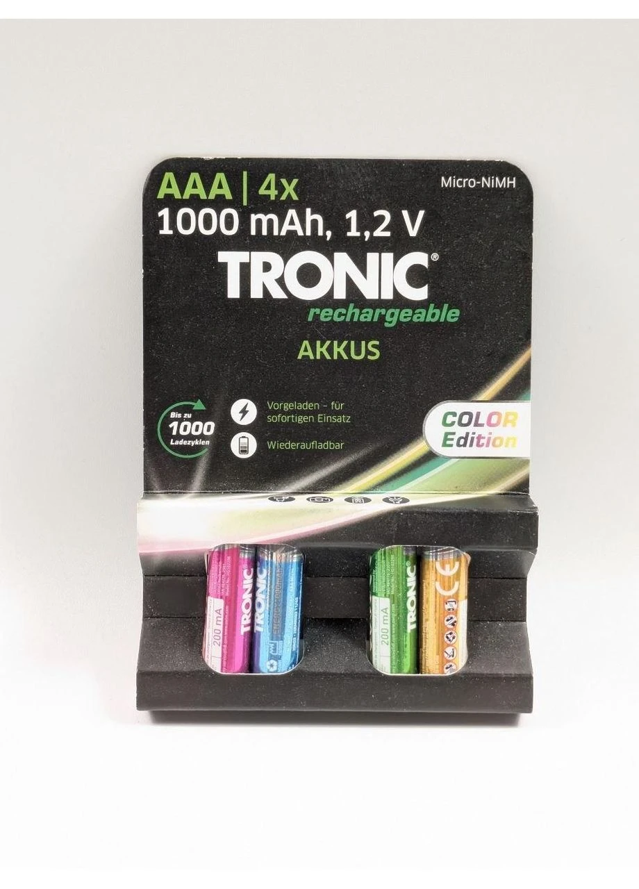 Аккумуляторные батареи Micro NiMH AAA HR03 4 штуки Tronic (395315482)