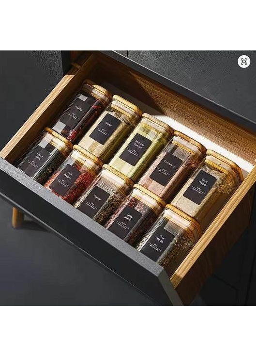 Скляний контейнер з бамбуковою кришкою "Quadra" 6x12 см (0,4 л) Stenson (366434999)