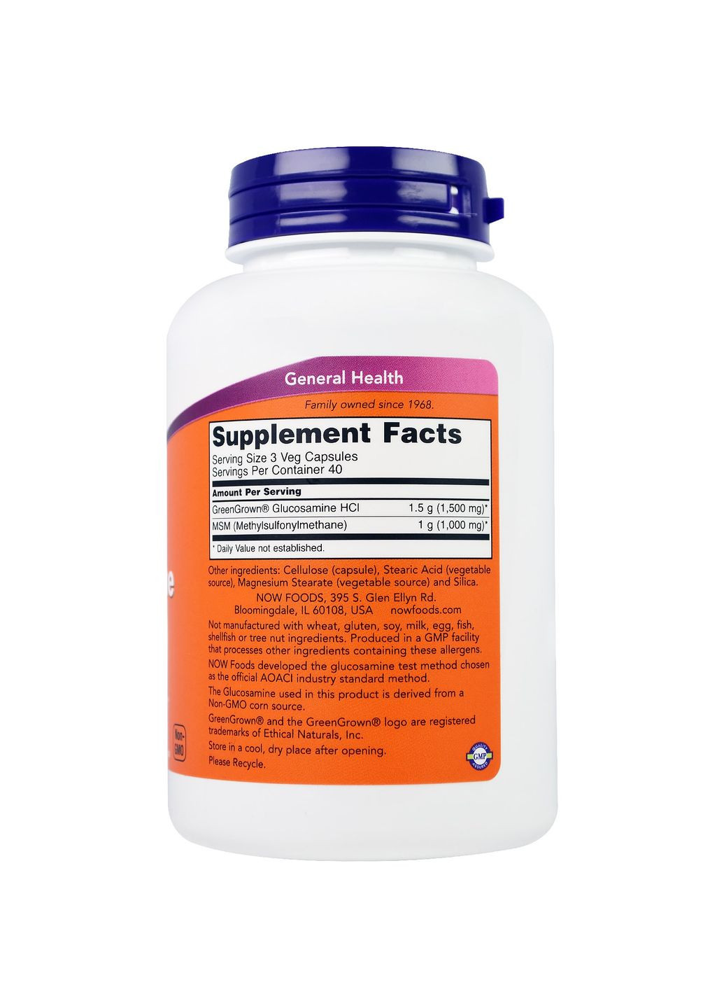 Глюкозамин & МСМ, 120 вегетарианских капсул Now Foods (326054845)
