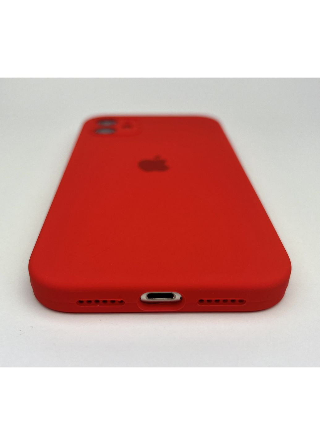 Чохол на айфон 12 Silicone case 12 Apple full camera Soft toch Cover силіконовий з мікрофіброю / Red No Brand (369137066)
