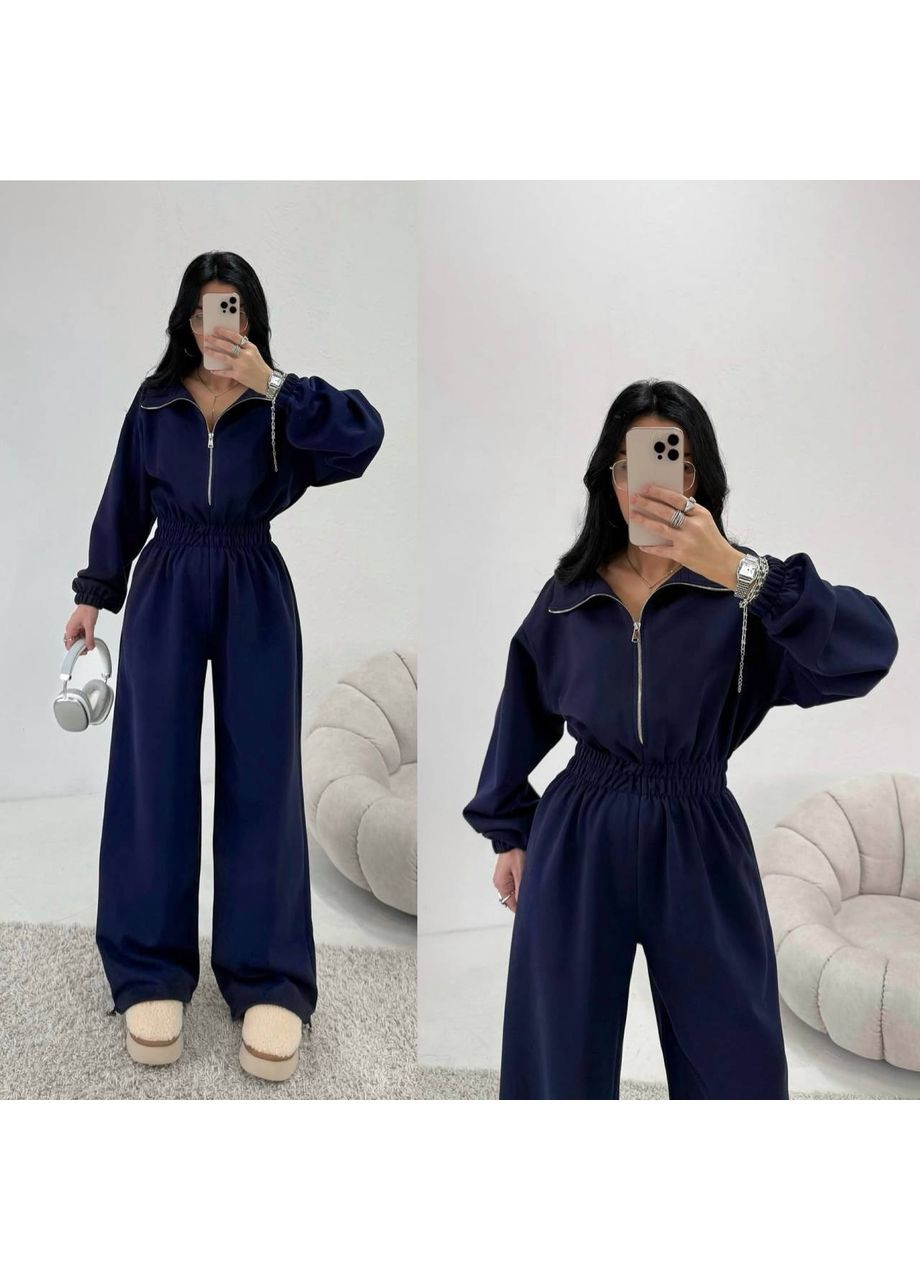 Комбинезон женский из мягкой ткани. Україна комбинезон-брюки однотонный тёмно-синий кэжуал велюр