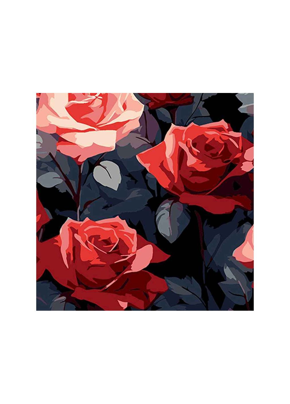 Набір для розпису по номерах "Червоні троянди краси" 30х30см на чорному фоні SH3030-22 Strateg (354341286)