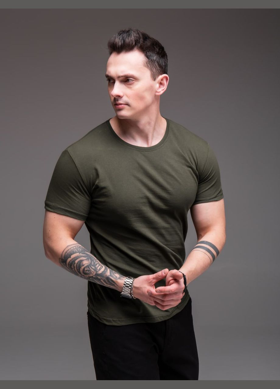 Хакі (оливкова) футболка бавовна 100% No Brand хлопок 100%