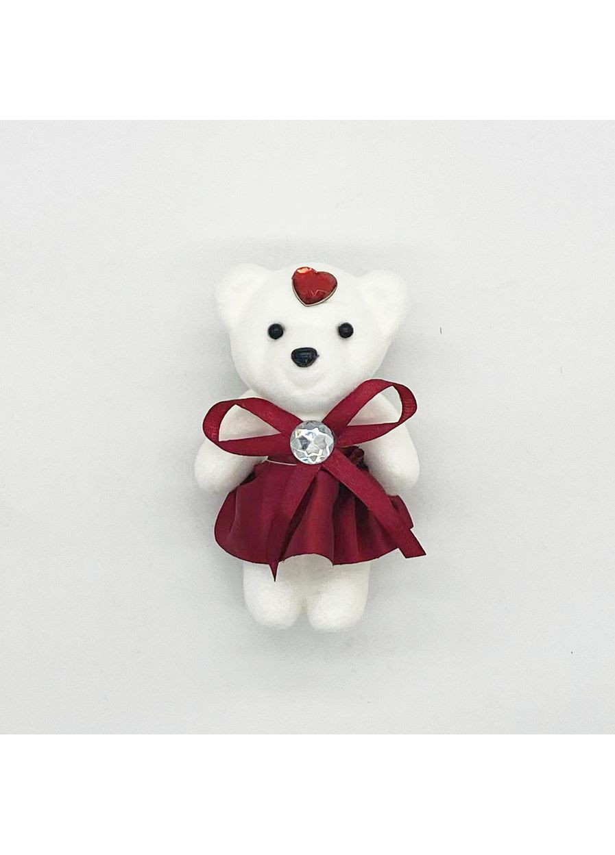 Мягкий мишка декор для букетов и подарков 12 см бордовый No Brand (370269711)