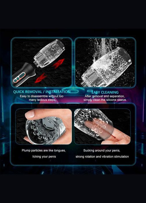 Автоматический мастурбатор с ротацией Warrior 360 – 10 режимов вибрации, 5 режимов ротации Drive No Brand (335863383)