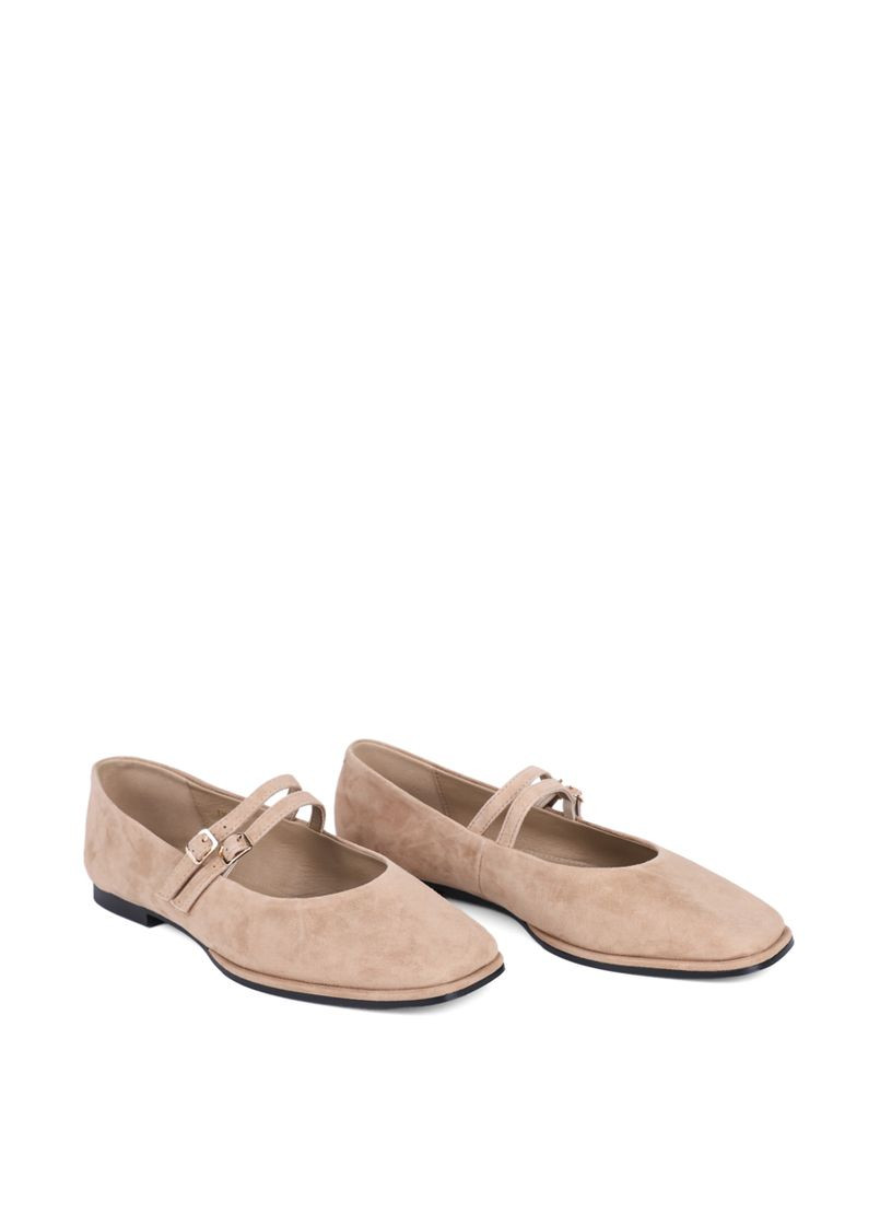 Жіночі жіночі балетки y101-25 бежевий велюр MIRATON | бежеві текстиль (327538739)