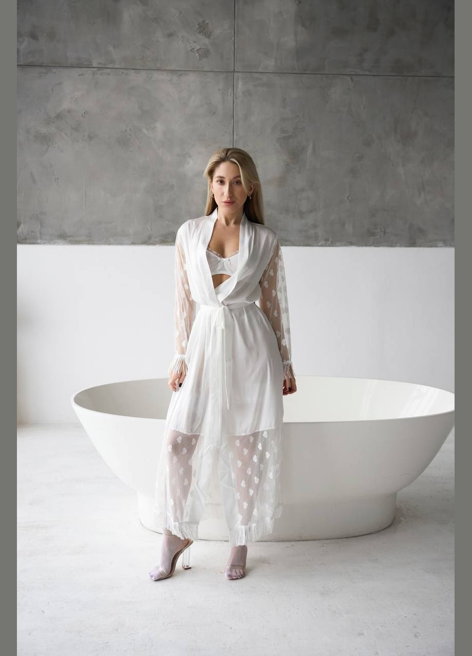 Атласный халат с кружевом в виде сердец Vakko (345877965)