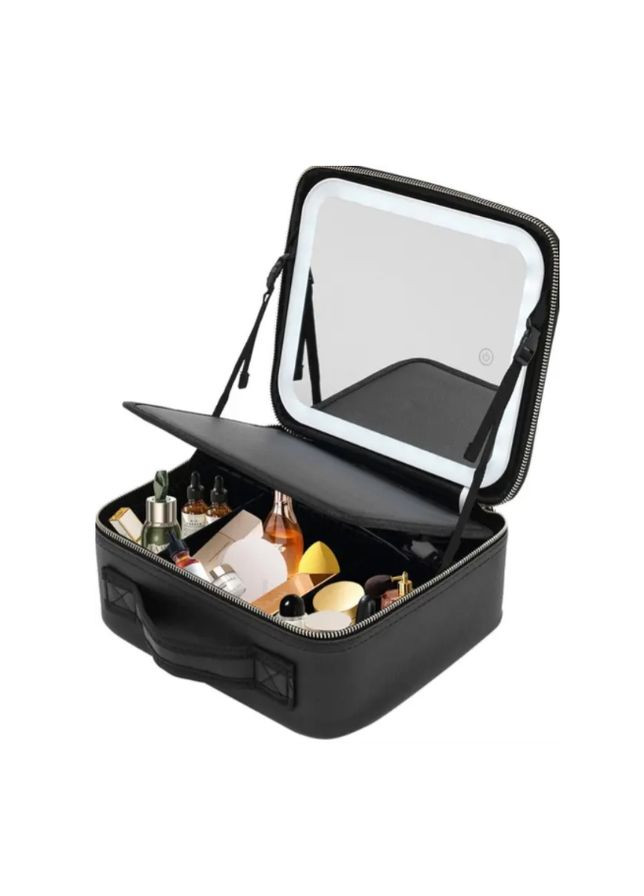 Дорожня косметичка з LED дзеркалом (26х23х11см) / Органайзер валіза для косметики No Brand (344465652)