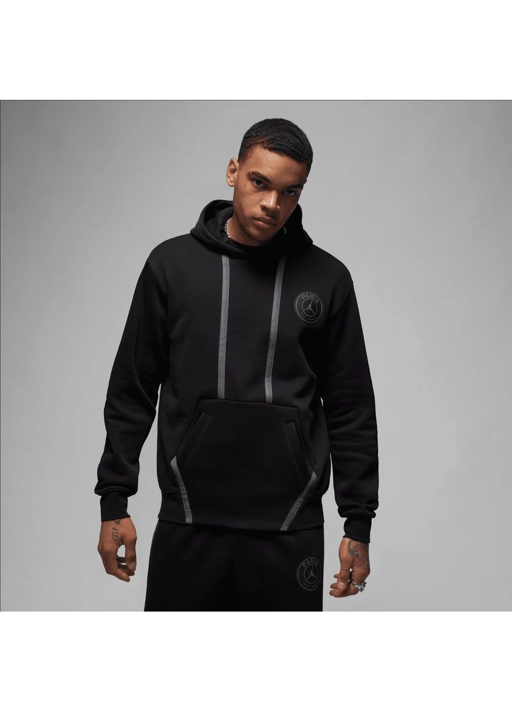 Худи мужские Paris Saint-Germain Fleece Pullover Hoodie Black Air Jordan (364662722)