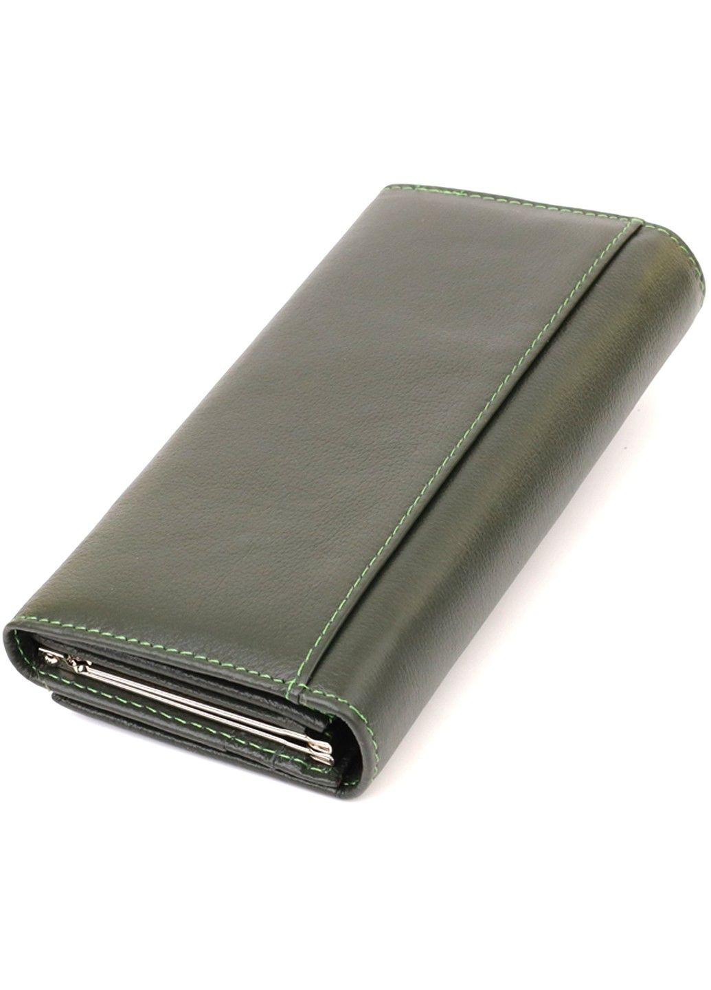 Класичний гаманець для жінок на магніті 22744 Зелений st leather (335081569)
