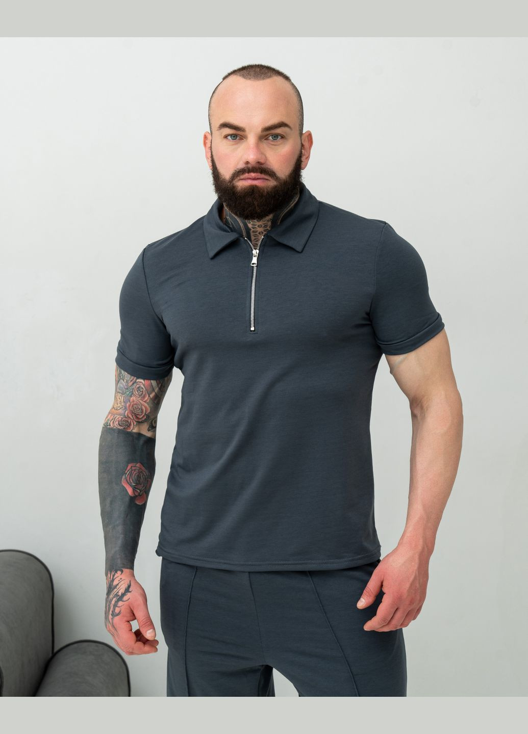 Поло чоловіче на змійці No Brand поло (296436989)