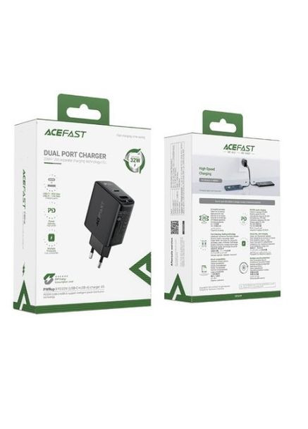 Зарядний пристрій швидкий A5 32 W USBC + USB-A) Acefast (279555085)