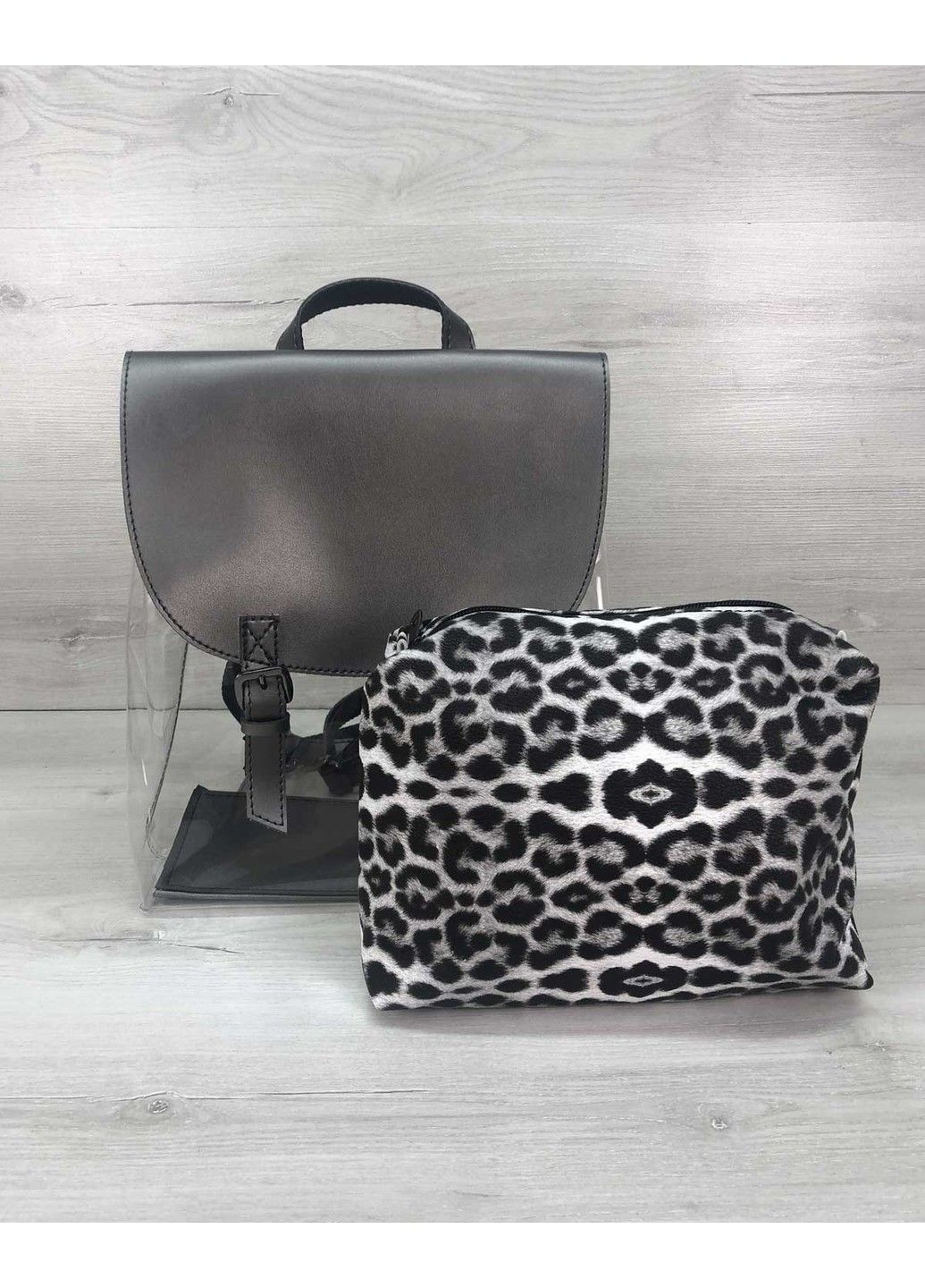 Рюкзак жіночий силіконовий 45508 металік з косметичкою WeLassie (315688572)