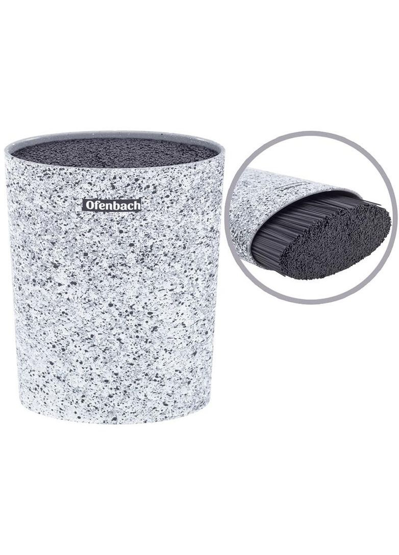 Підставка-колода Snow Marble для кухонних ножів 16х7х22.5см, овальна Ofenbach (372174208)