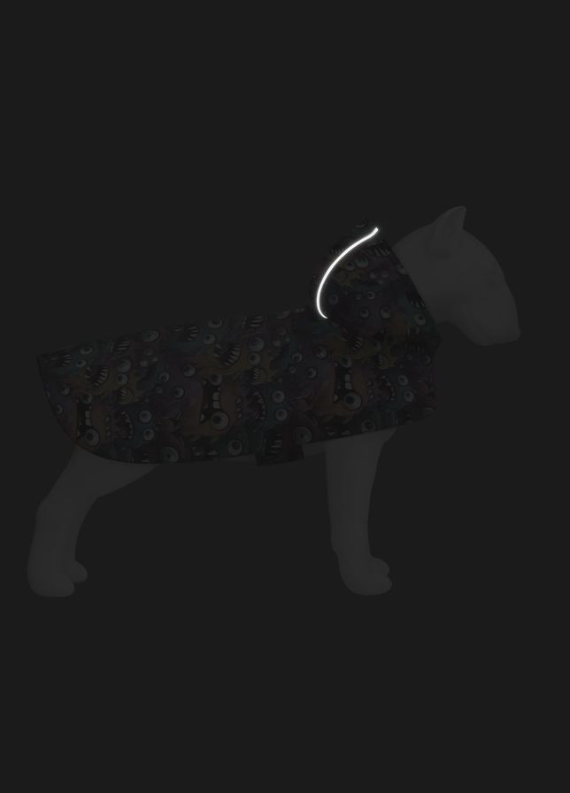 Дождевик-накидка с капюшоном для собак Clothes, "Зубастые монстры", XXS, А 23-26 см, B 30-36 см, С 15-20 см WAUDOG (329745859)