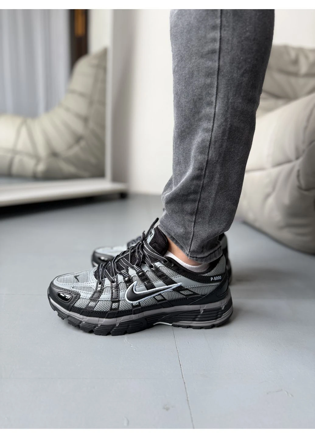 Чорні літні кросівки nike p-6000 grey black найк п-6000 No Brand