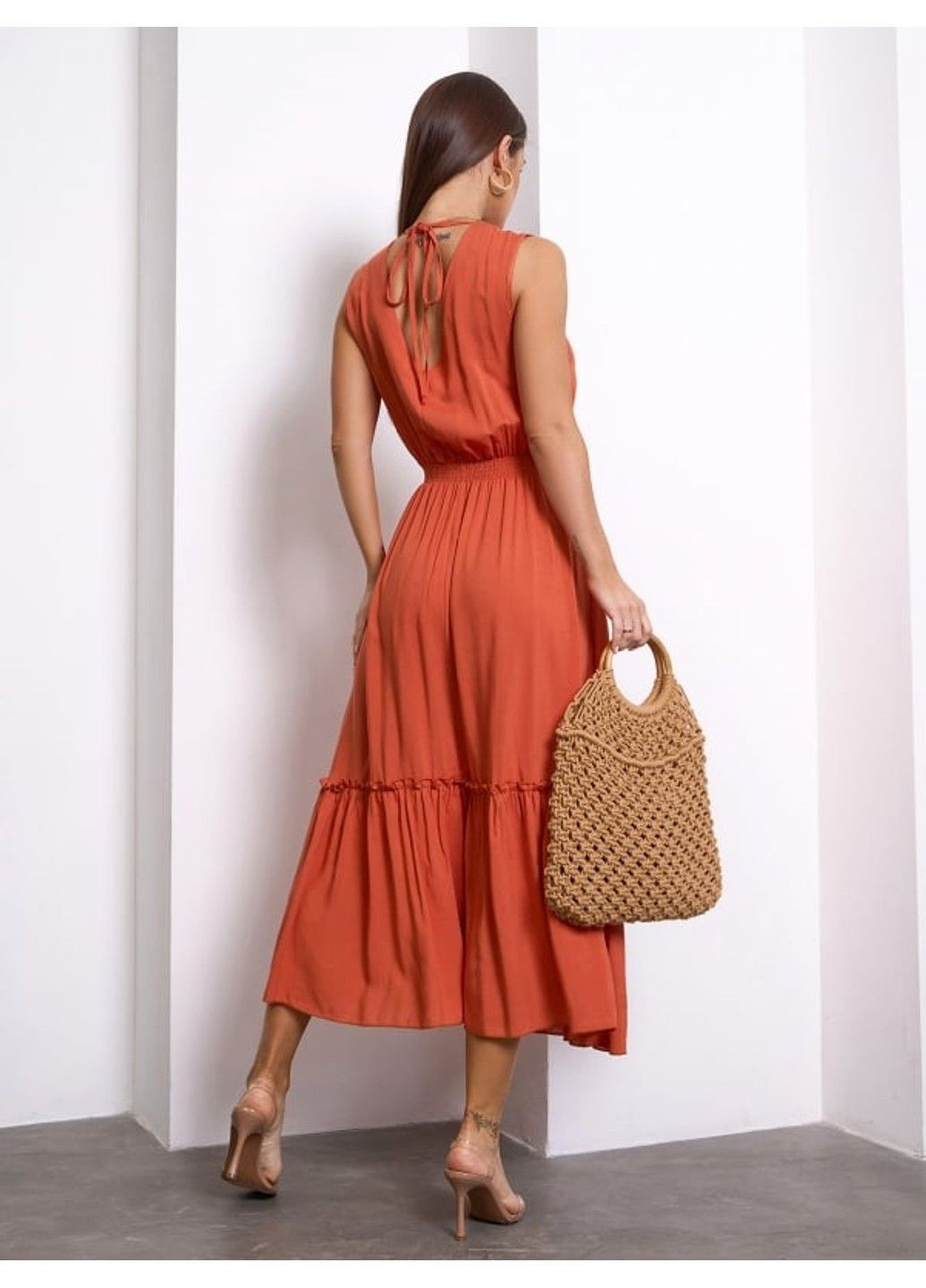 Теракотова повсякденний сукня issa pus 15158 теракотовий ISSA PLUS