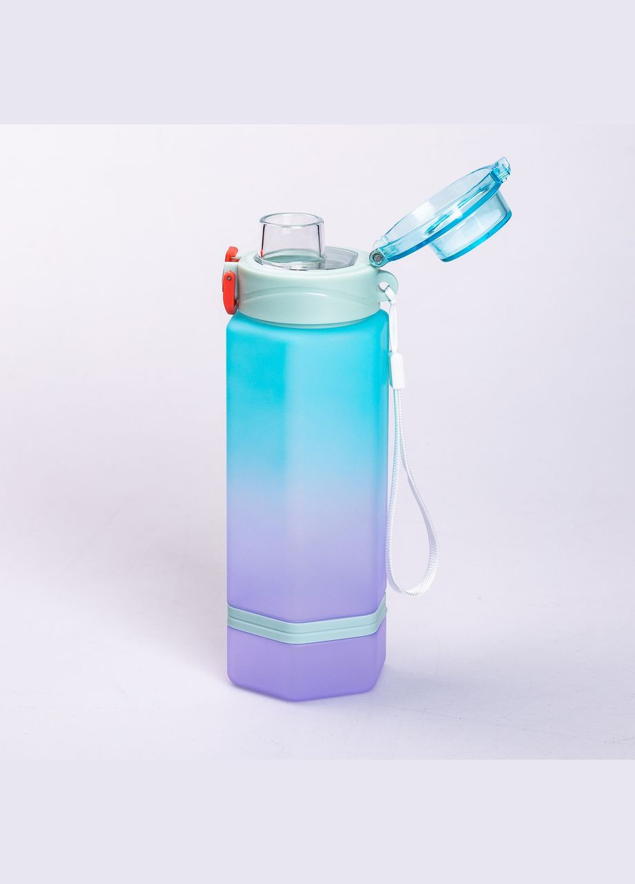 Пляшка для води Keep Going 650 мл з наклейками блакитна Yiwu (315718523)