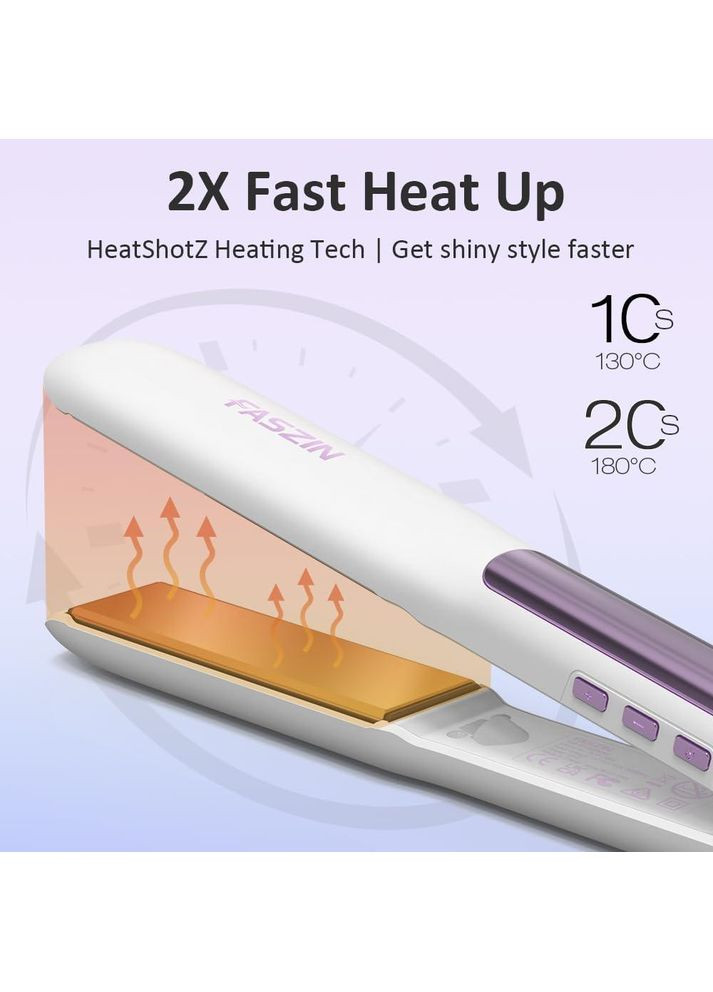 Іоновий випрямляч для волосся Faszin IN11-C002 титанова плойка з 2x швидким нагріванням біла No Brand (353746106)