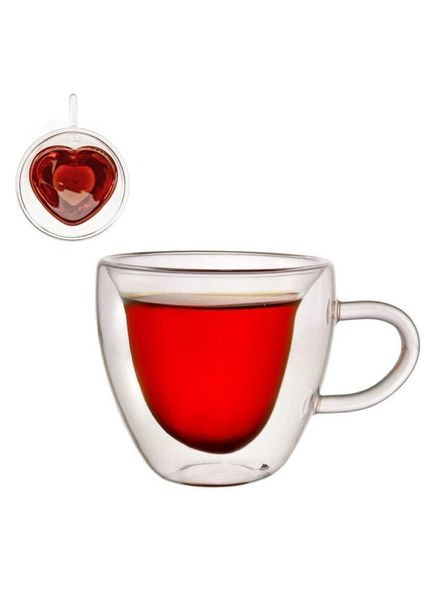 Набор чашек с двойными стенками Серце KM-9006 250 мл 2 шт Kamille (348168360)