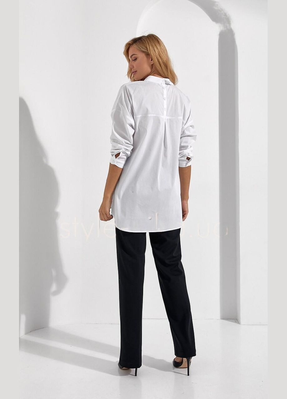 Біла демісезонна сорочка жіноча базова з ґудзиками біла барні mksn1135\1-02 Modna KAZKA
