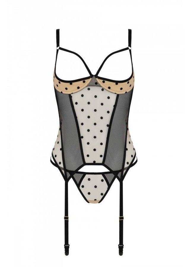 Корсет MARINA CORSET, L/XL, beige, з відкритими чашками Passion (369951814)