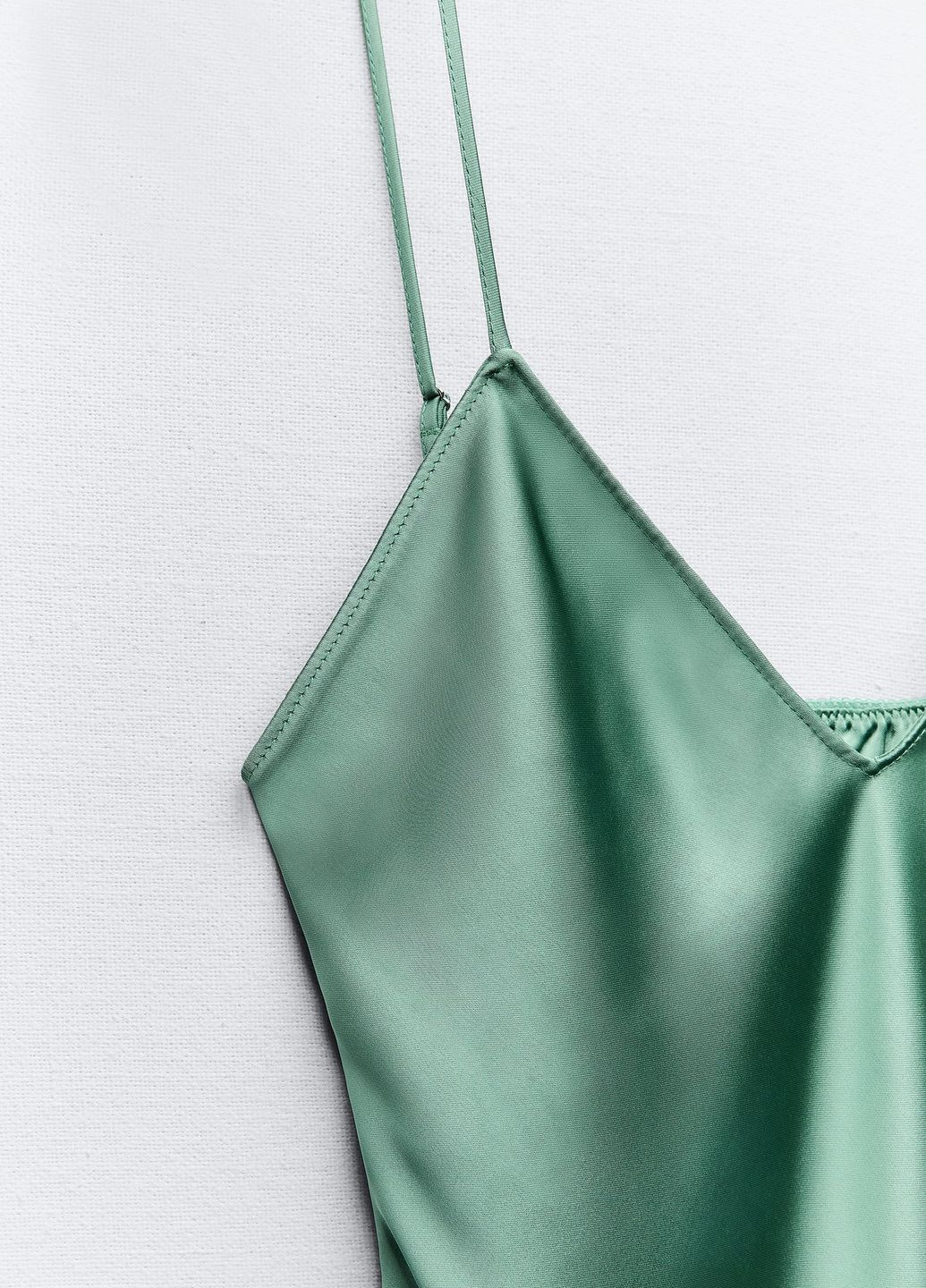 Серо-зеленое домашнее платье Zara однотонное
