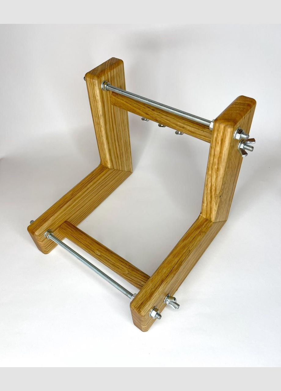 Верстат для бісероплетіння Станок дерев'яний з різьбовою шпилькою для чіткої фіксації Коричневий 20 см х 20 см х 22 см Finding (316918030)