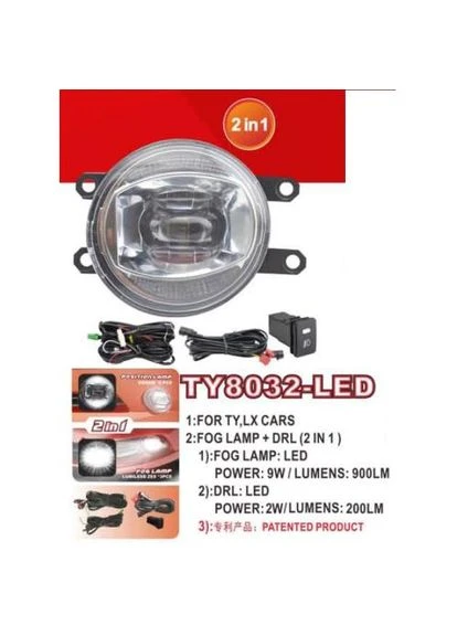 Фари дод. модель Toyota Cars/TY8032-LED/FOG-12V9W900Lm+DRL-12V2W200Lm/FOG+DRL/eл.проводка DLAA (315759728)