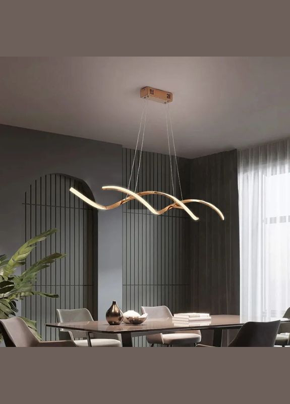 Люстра світлодіодна підвісна LED світильник для квартири на стелю лед 27012 Золото 25-100х14х103 см. Sunnysky (364757654)